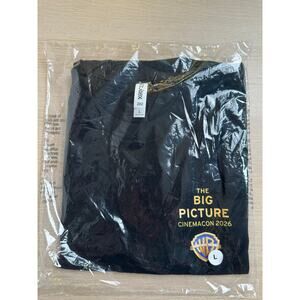 Rare Warner Brothers The Big Picture Black T-Shirt Size L - New